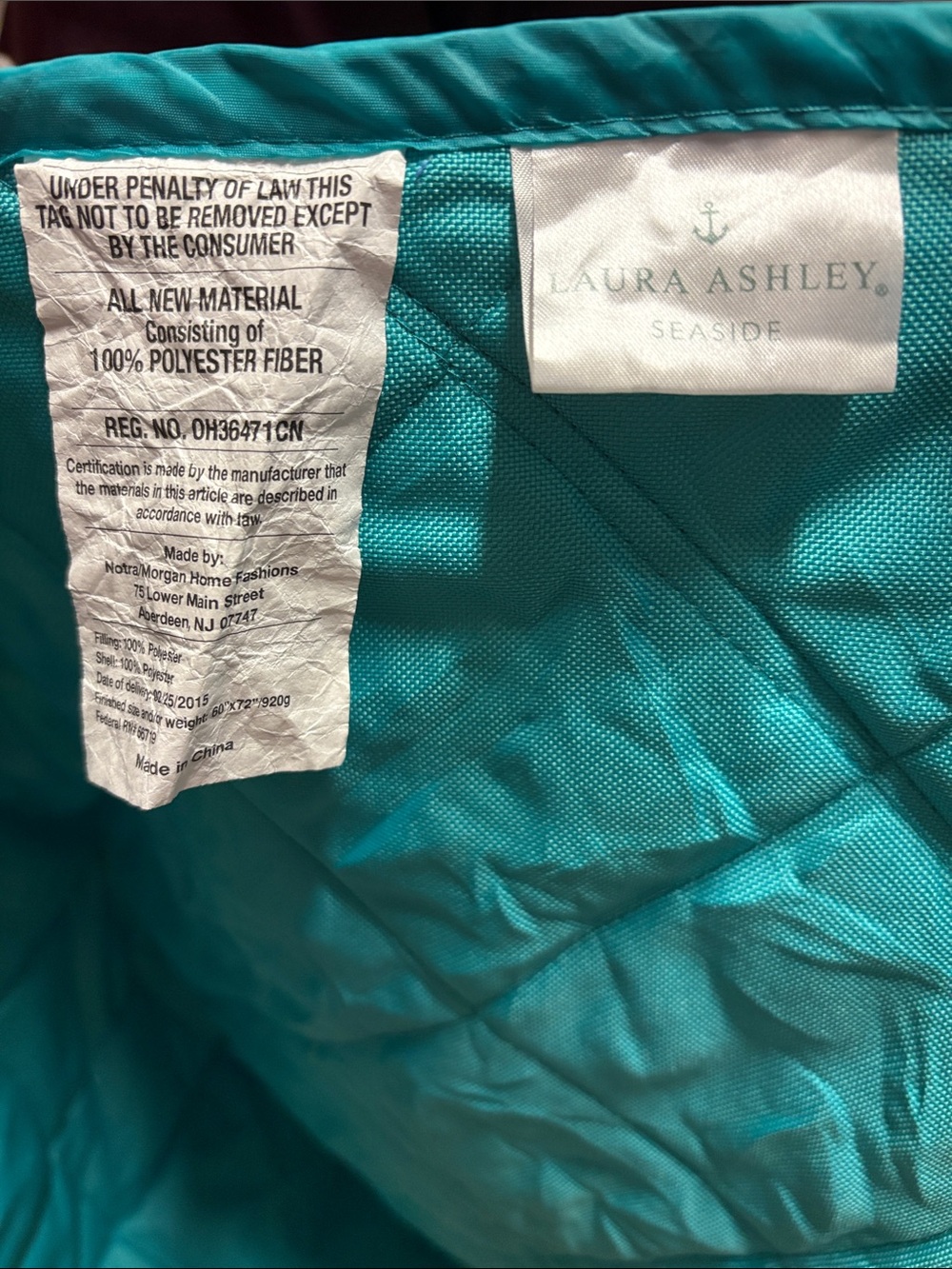 Laura Ashley Teal, Lime & Brown Striped Quilted Comforter - Picture 5 of 7